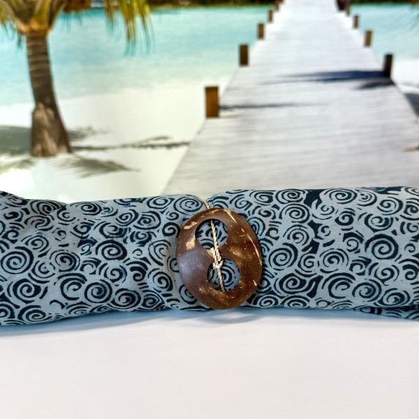 Pareo/Sarong- hellgrau mit dunkel grauem Spiralmuster