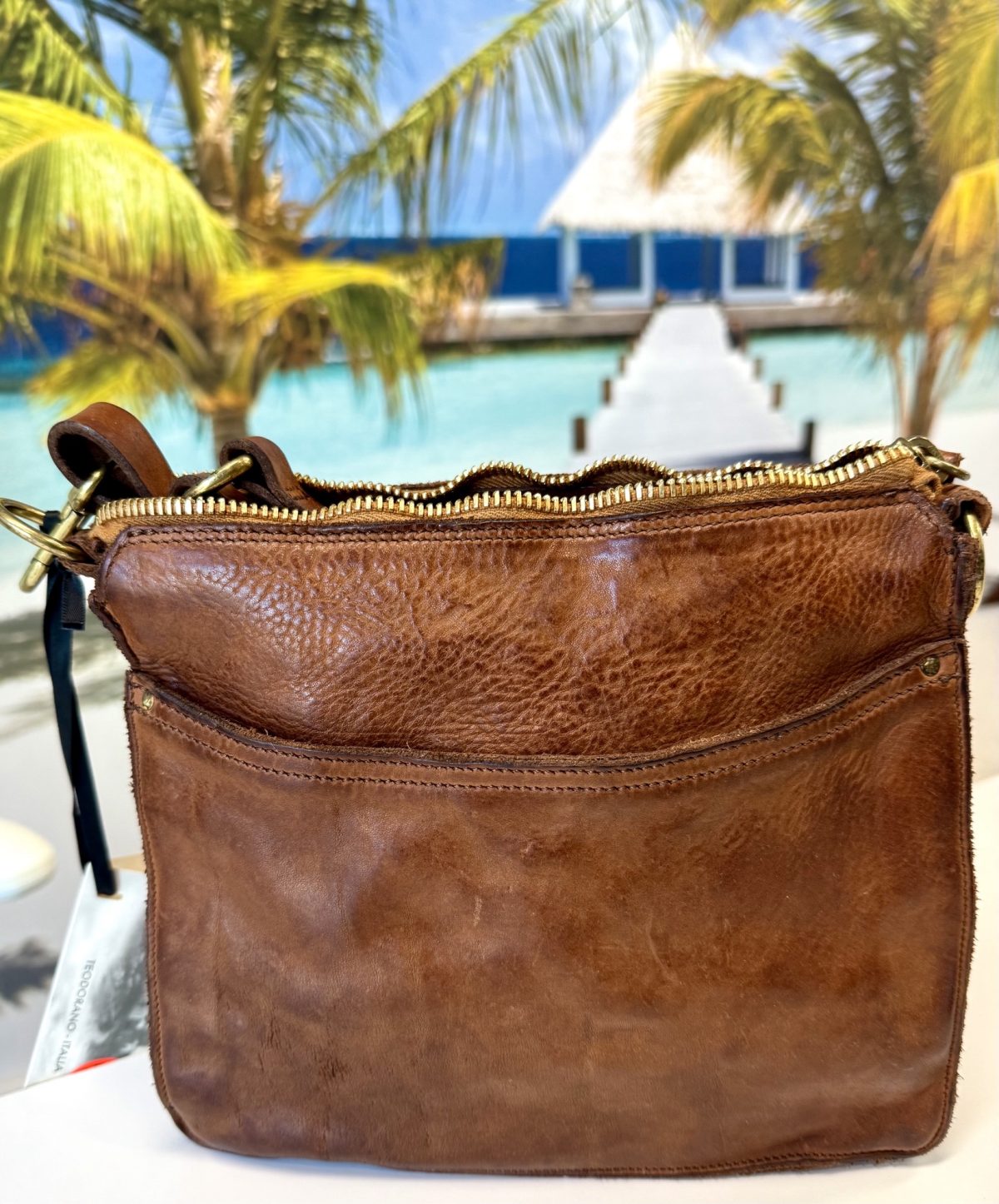 CAMPOMAGGI Borsa Tracolla Vacc. Cognac – Bild 3