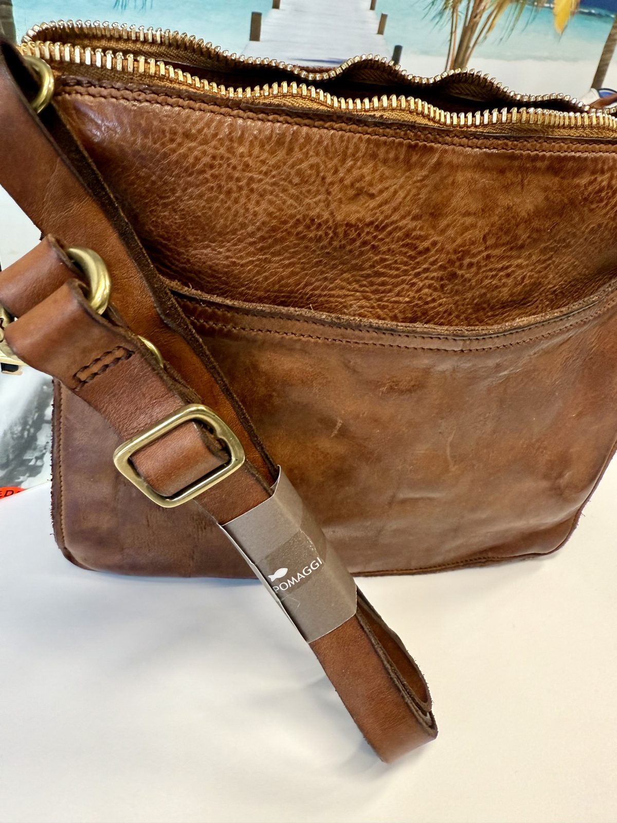 CAMPOMAGGI Borsa Tracolla Vacc. Cognac – Bild 4