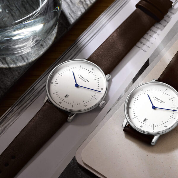 Sternglas NAOS XL Quarz 42mm silber/braun